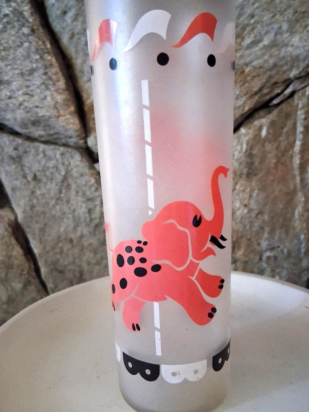 Vintage Libbey Carousel Circus Highball Glass Elephant